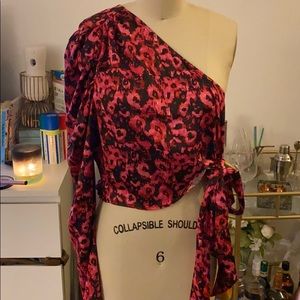 Leith one shoulder waist wrap top